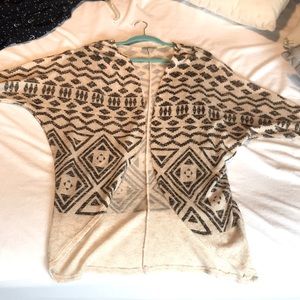 Tan and black printed cardigan